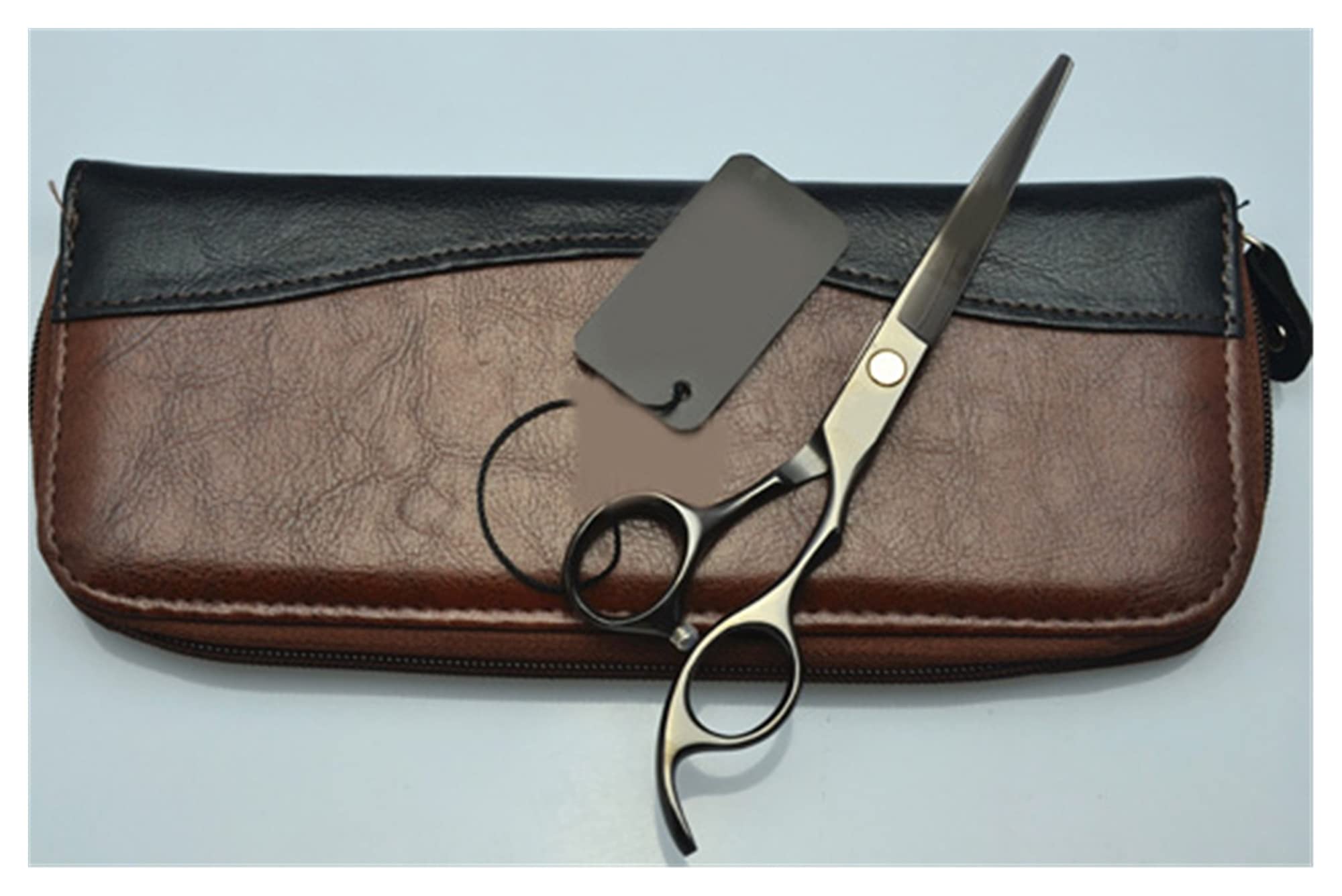 Schere Zum Haareschneiden, 6,0 Zoll, Schwarz, Professionelle Echthaarschere, Friseurschere, Effilierschere, Haarschneideset, Schneiden Ohne Etui-Q(Cutting Add Case-Q)