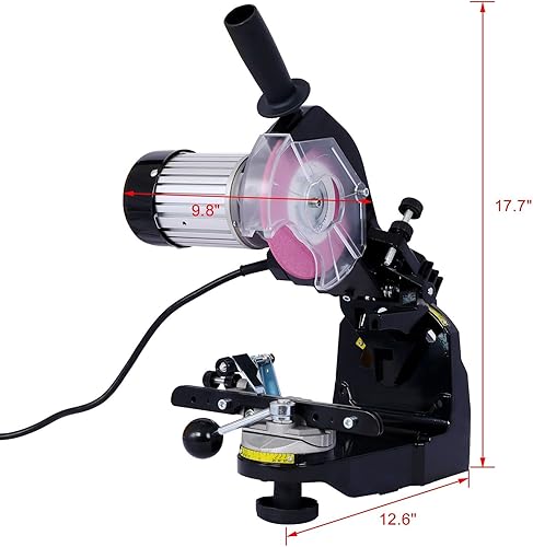 Miniatura 10 de Afilador eléctrico profesional de motosierra multiángulo, amoladora de sierra de cadena de banco universal, gris