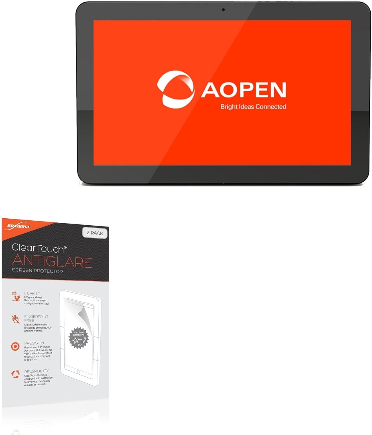 BoxWave Screen Protector Compatible With AOPEN eTILE-X19 - ClearTouch Anti-Glare (2-Pack), Anti-Fingerprint Matte Film Skin