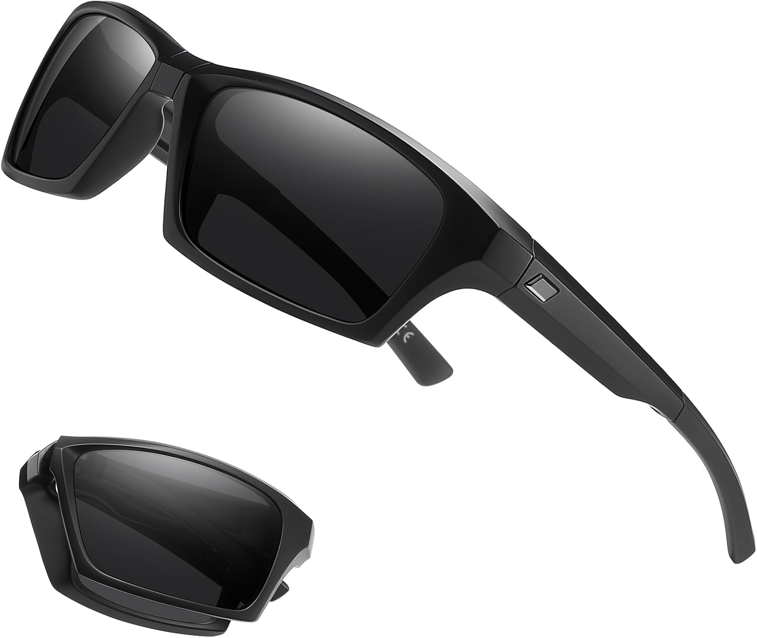 Barcur Sports Folding Sunglasses for Men Women, TR90 Frame, Polarized Sun Glasses for Driving, Fishing, Outdoor Sports