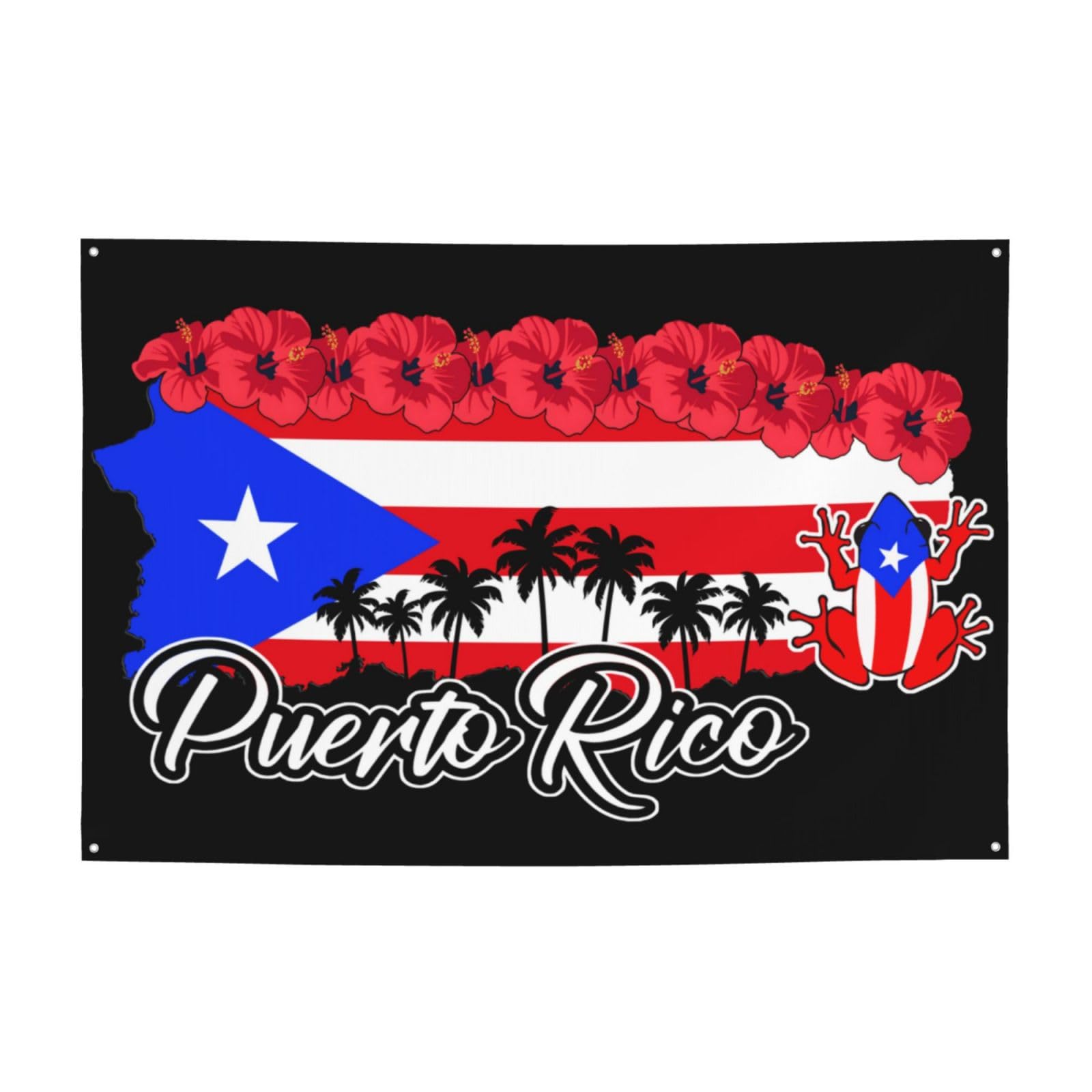 Starlit Puerto Rico Gartenflagge – Coqui-Frosch Design, 30,5x45,7 Cm, Doppelseitig, Wetterfest