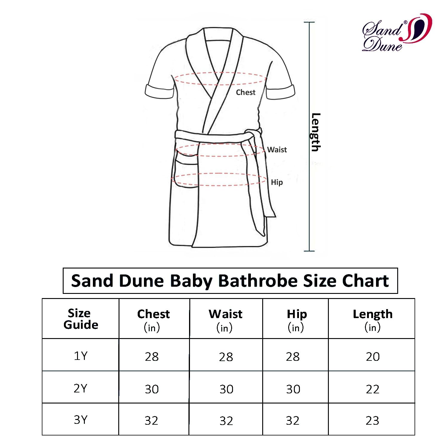 SAND DUNE Kids Baby Girls Bathrobe | Terry Cotton Bathrobe Gown | Half Sleeves | Knee Length | Pocket with Waist Belt | Baby Girls Bathrobe - 1 to 4 Years Age - Image 6 thumbnail