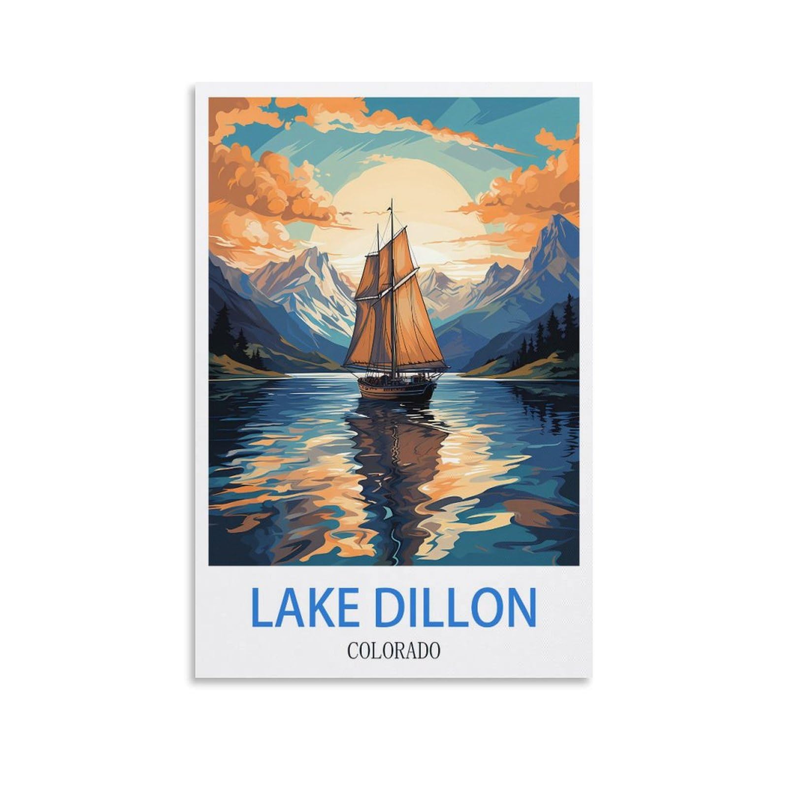 EZMLFA 5D Diamond Art Kits Adults,Lake Dillon Colorado,DIY Cross Stitch Crystal Rhinestone Embroidery Pictures Craft for Home Wall Deco 40x50cm