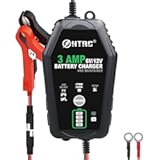 3-Amp Car Battery Charger, 6V and 12V Smart Fully Automatic Battery Charger Maintainer, Trickle Charger, Battery Desulfator for Car,Motorcycle, Boat..Lead Acid Lithium LiFePO4 Batteries