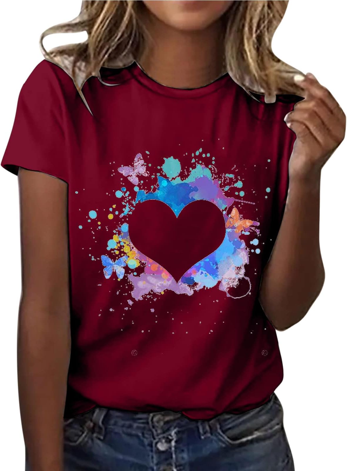 V Neck T Shirts for Women Plus Size Tunic Tops Blouses Fashion 2022 Crewneck Casual Loose Golf Tees Tshirts Shirts
