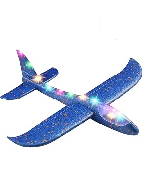 GoBaby Foam Plane for Kids | Hand Throw Flying Glider Airplane Toy | Lightweight Outdoor Flying Toy (Blue)