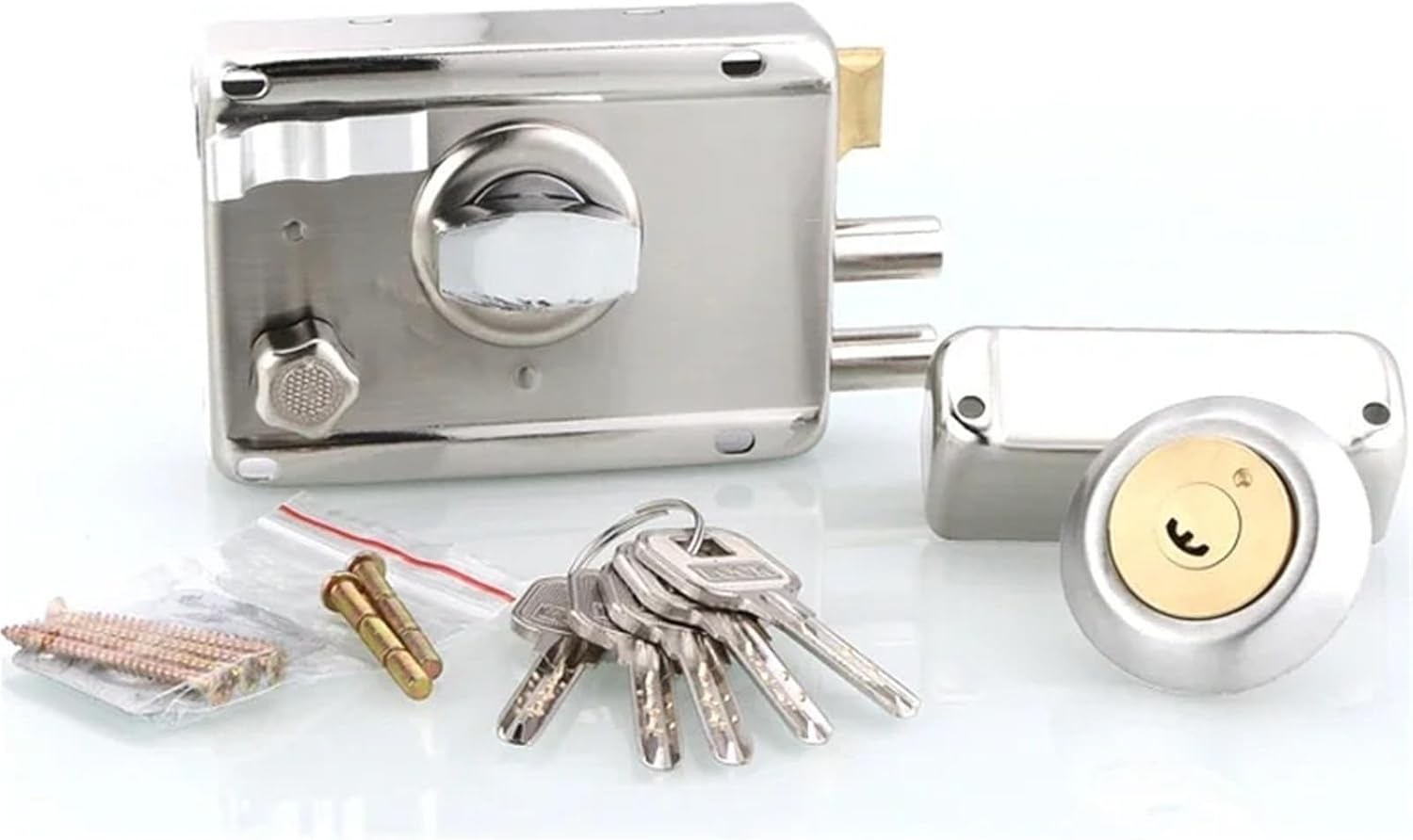 Deadbolt Door Lock with Keys for Gate Office Women Bag Shop Door Hardware Home Security DIY MS413 H 1Pcs(with Frame Left)