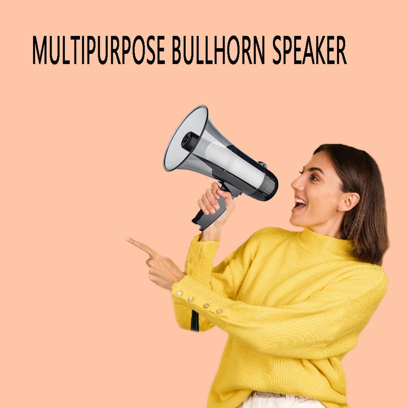 Tragbares Megafon, 20 Watt Power-Megafon-Lautsprecher, Sprach- und Sirenen-/Alarm-Modi mit Lautstärkeregler und Gurt, für Outdoor-Sport, Party, Kinder-Lautsprecher, Sirene, Bullhorn