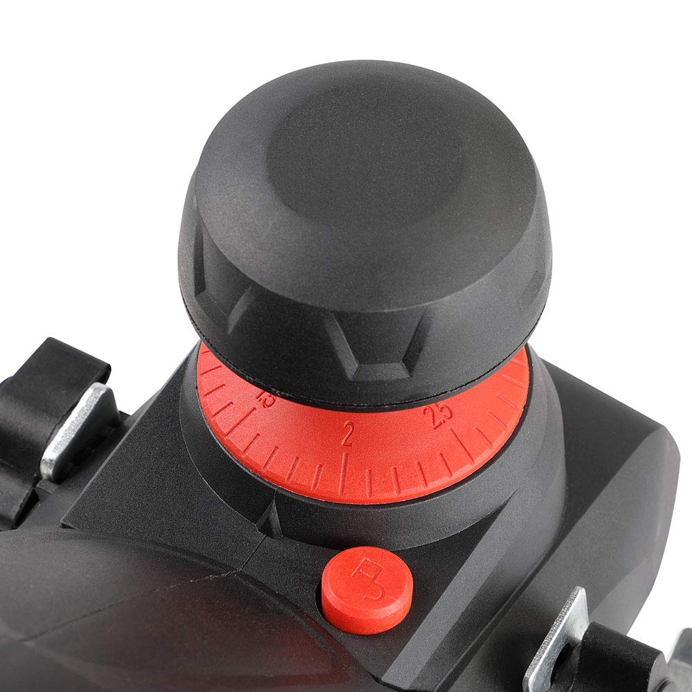 Bakaji Cepilladora eléctrica potencia 900 W lijadora cepilladora madera velocidad 16500 rpm ancho corte 82 mm profundidad ajustable 0-3 mm con aspirador integrado bolsa + guía paralelo