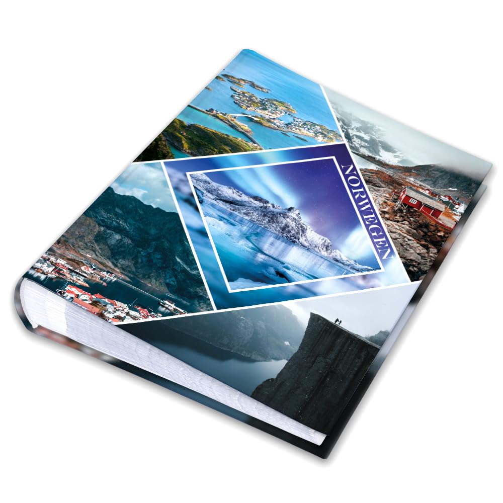 Urlaubsfotoalbum 15x21: Norwegen, Fototasche für Fotos, Taschen-Fotohalter für lose Blätter, Urlaub Norwegen, Handgemachte Fotoalbum