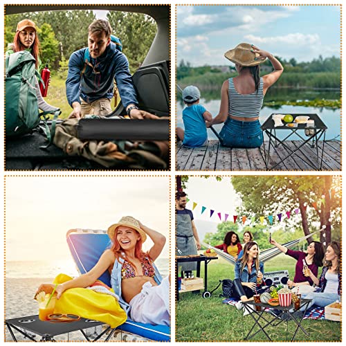 Kocaso Portable Folding Camping Table With Cup Holders,Small Compact Beach Camp Table With Carrying Bags, Lightweight Travel Desk For Sand, Outdoor, Picnic, Camp, Hiking,Travel #TOP5