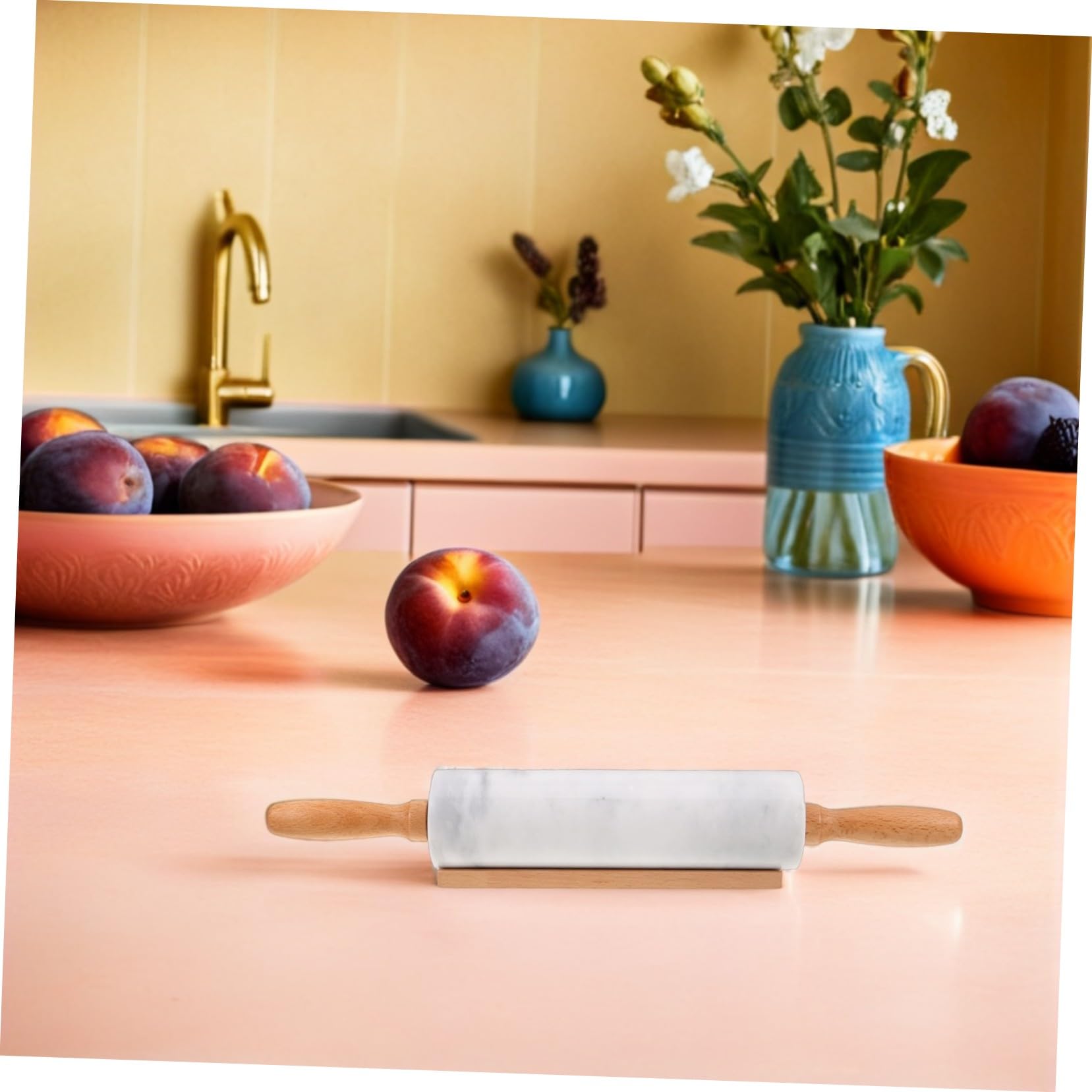 3 Rodillos Para Hornear Pequeños Decorativos De Mármol Para Masa Chinos Para Repostería Para Masa Y Fideos
