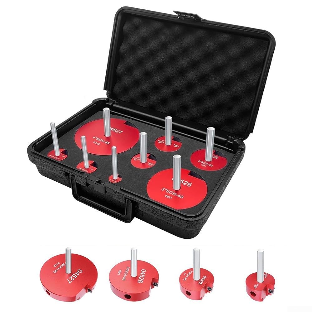 Kit de escariador de tubería PPR 8 piezas juego de herramientas de ahorro de montaje con eje hexagonal de 3/8 pulgadas para tubería de agua de drenaje de PVC CPVC ABS de 1/2 a 4 pulgadas de diámetro