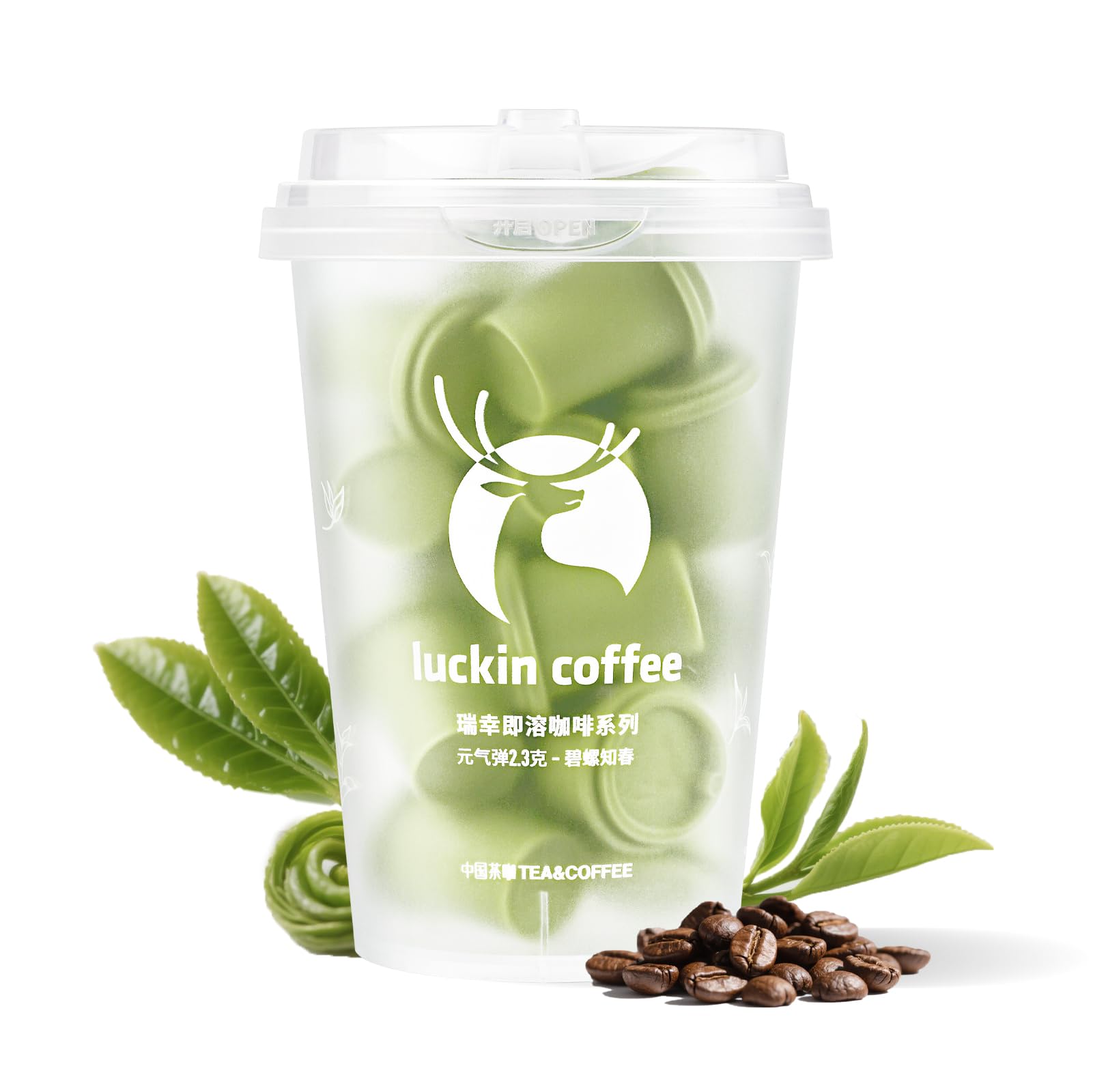 LUCKIN COFFEE Tea-flavored instant coffee. (18 cups, Biluochun Tea-Infused Instant Coffee)