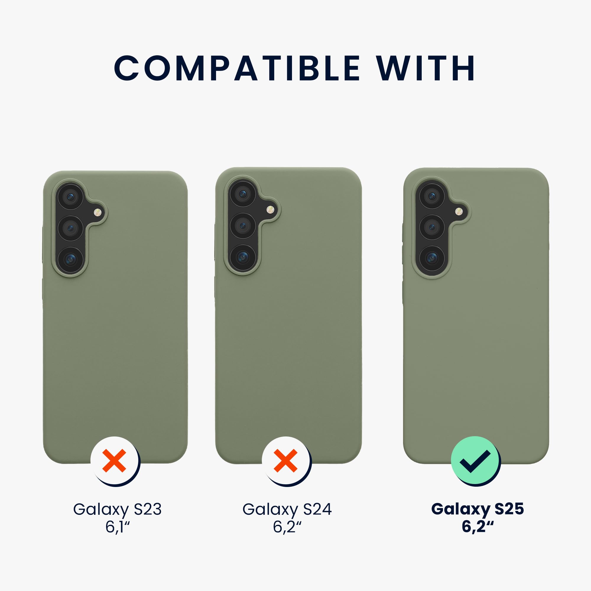 kwmobile Etui na telefon kompatybilne z Samsung Galaxy S25 Case - miękkie etui na smartfon - Back Cover w kolorze szaro-zielonym