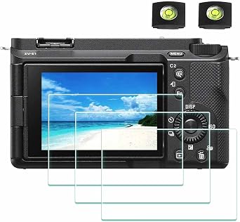 ULBTER Screen Protector for Sony Alpha A7C II A6700 6700 7C II ZV-E1 ZVE1 A7C2 Camera & Hot Shoe Cover 0.3mm 9H Hardness Tempered Glass Cover Anti-Scrach Anti-Fingerprint Anti-Bubble [3+2 Pack]