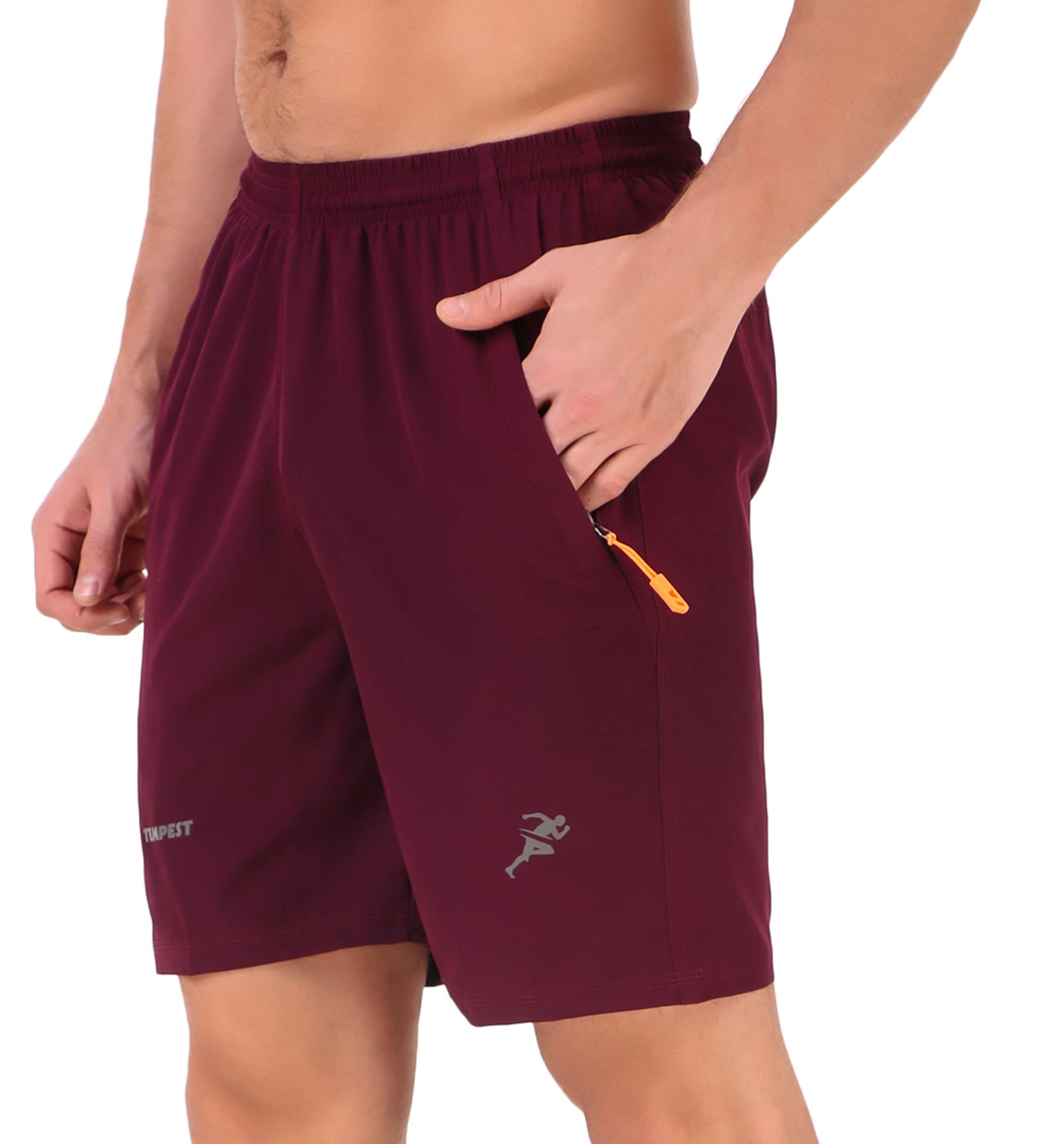 Tempest Men's Regular Fit Sports Shorts for Men Shorts with Zip Pockets Combo Pack of 2 (Black,Maroon, M) 4