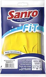 Luva Sanro, São Roque, Fit, Amarela, Média, 2 Unidades