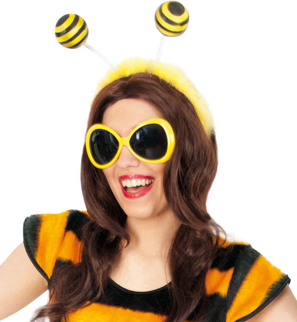 Lot 2 Serre-Tête Costumes - Papillon & Abeille Noire - Antennes Insectes Halloween Carnaval Fête - Fun & Ajustable