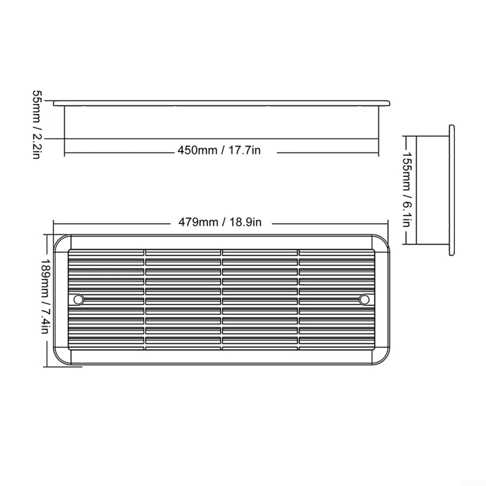 Ventilatore per frigorifero da 12 V, con griglia, 3 ventole in ABS, ventilazione laterale, resistente alle intemperie, silenzioso, per camper, doccia, cucina, magazzino, bianco, dimensioni