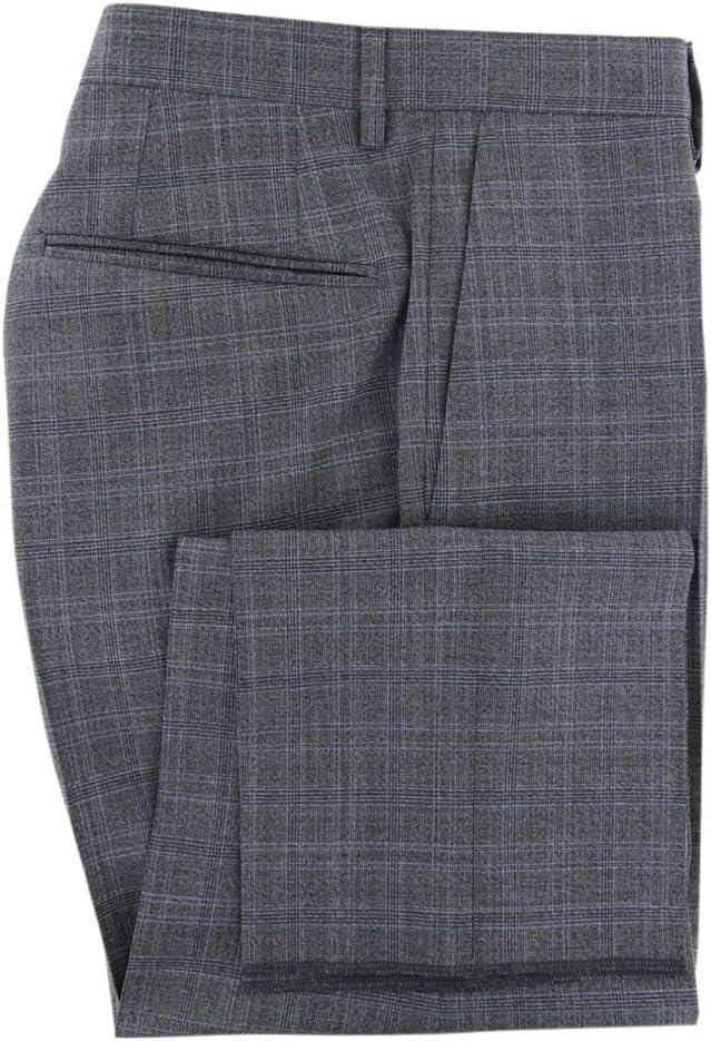 IncotexGray Plaid Wool Pants - Slim