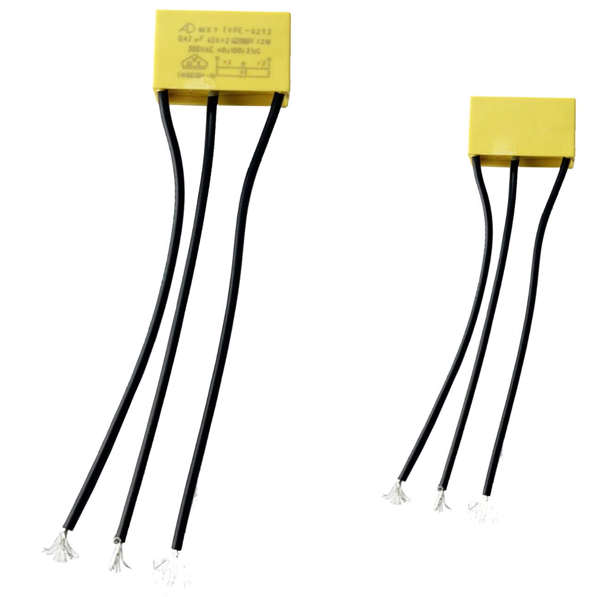Condensateur X2Y2 0.47µF + 2x2200pF Y2 - 3 Fils à Souder - 300V AC - Neuf
