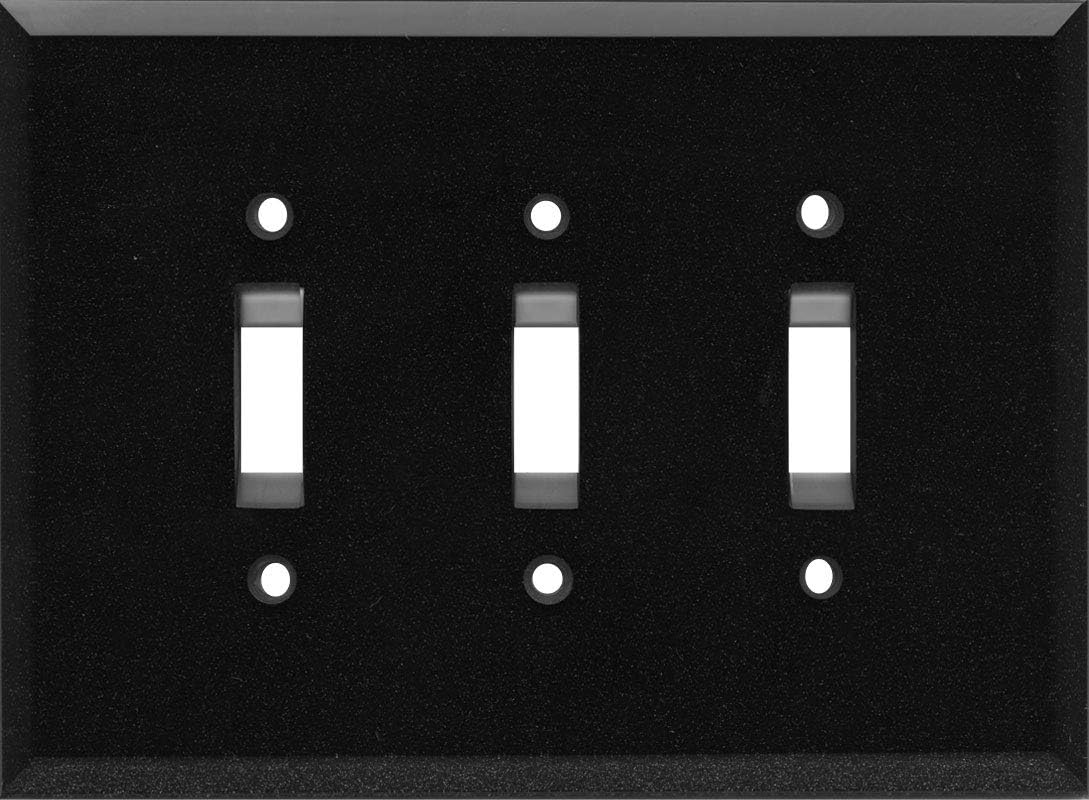 Switch Hits Black with Blue Sparkle Glass Mirror Outlet Wall Plate 3
