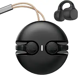 Fone de Ouvido Bluetooth 5.3 Sem Fio TWS Condução Óssea Esportivo Confortável e Ergonômico Resistente a Água 22 Horas de Bateria de Longa Duração (Preto)