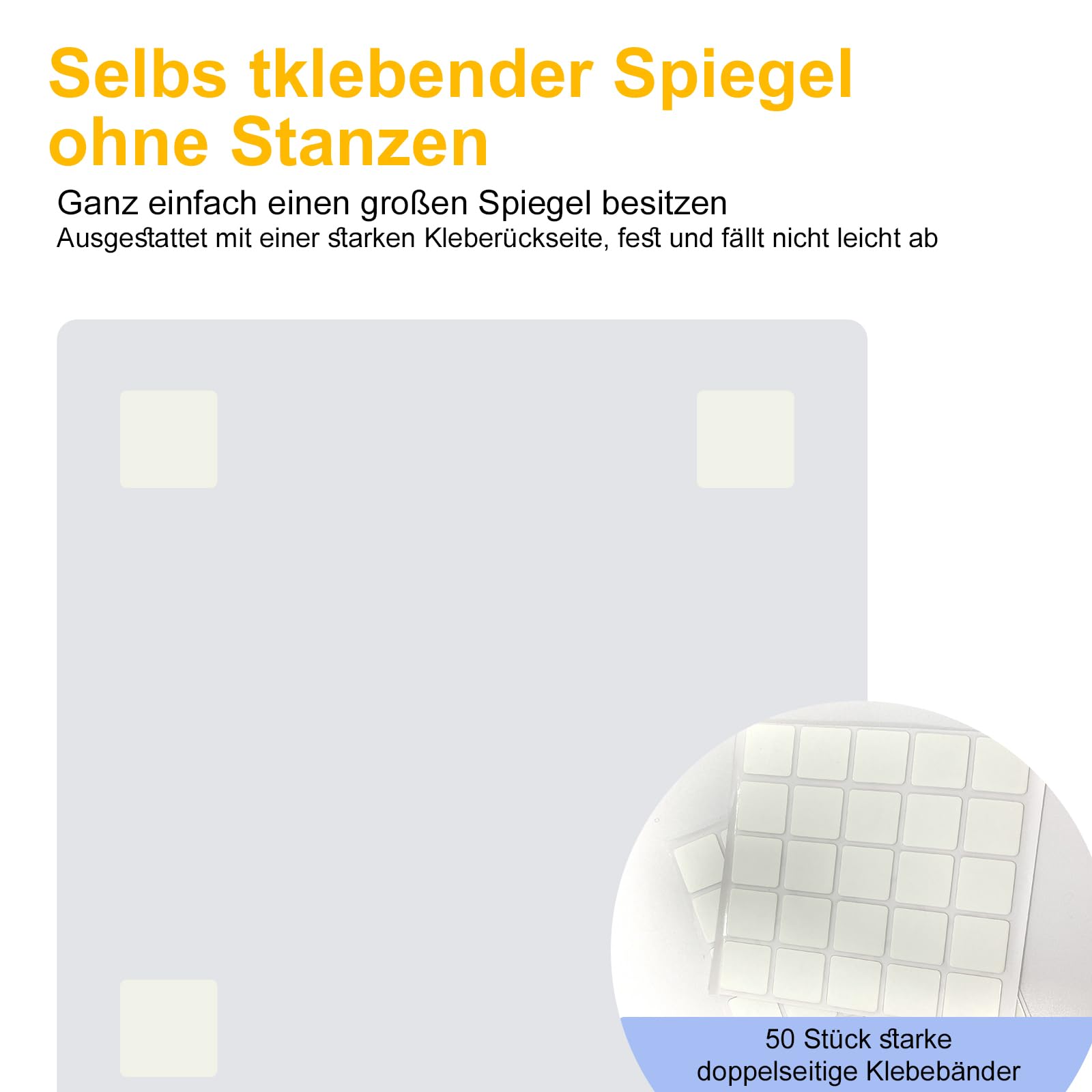 Bewudy Lot de 8 miroirs rectangulaires en acrylique, 15,2 x 10,2 cm, autocollants pour salle de bain, chambre à coucher et salon