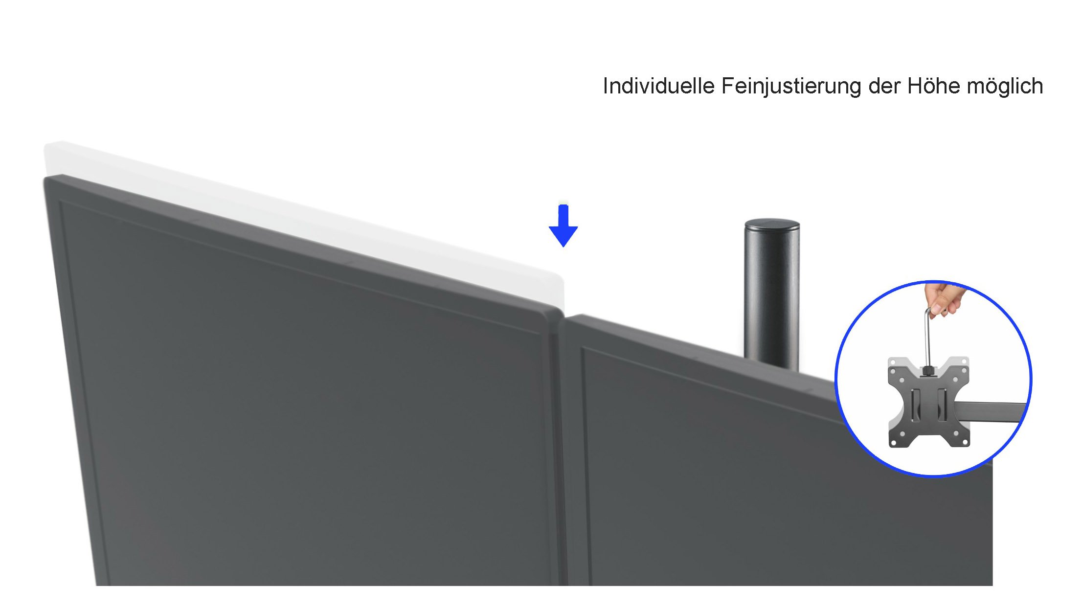HALTERUNGSPROFI Dual Support de bureau pour 2 écrans 32 pouce LED LCD VESA 75 100 modèle Office-414