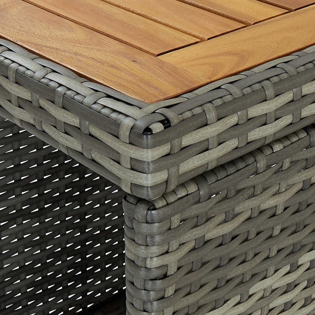 vidaXL Meuble de Bar de Jardin 5 pcs et Coussins Salon de Jardin Ensemble de Salle à Manger Mobilier de Patio Terrasse Extérieur Résine Tressée Gris