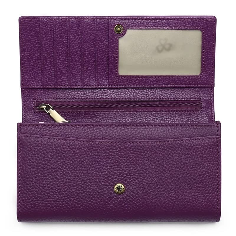 Wallet,Women's Leather Wallets Layer Women's Long Wallet Card Case (B 18.5 * 10.5 * 4cm)3