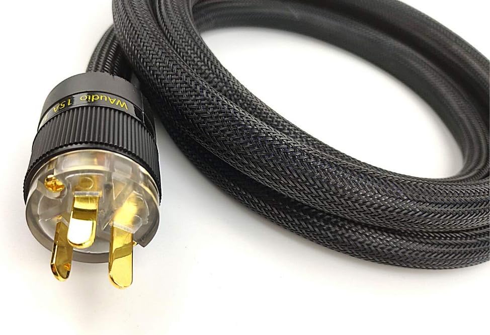 Audiophile AC Power Cable WAudio 10AWG HiFi Power Cord (1.5M