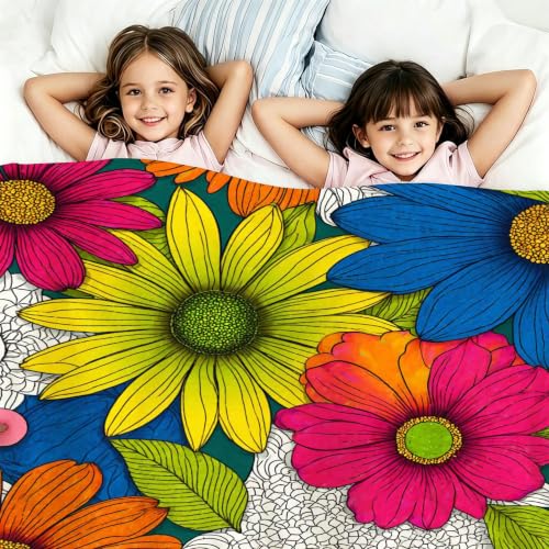 Plaid polaire 240x260 fleuri pour des soirées cocooning