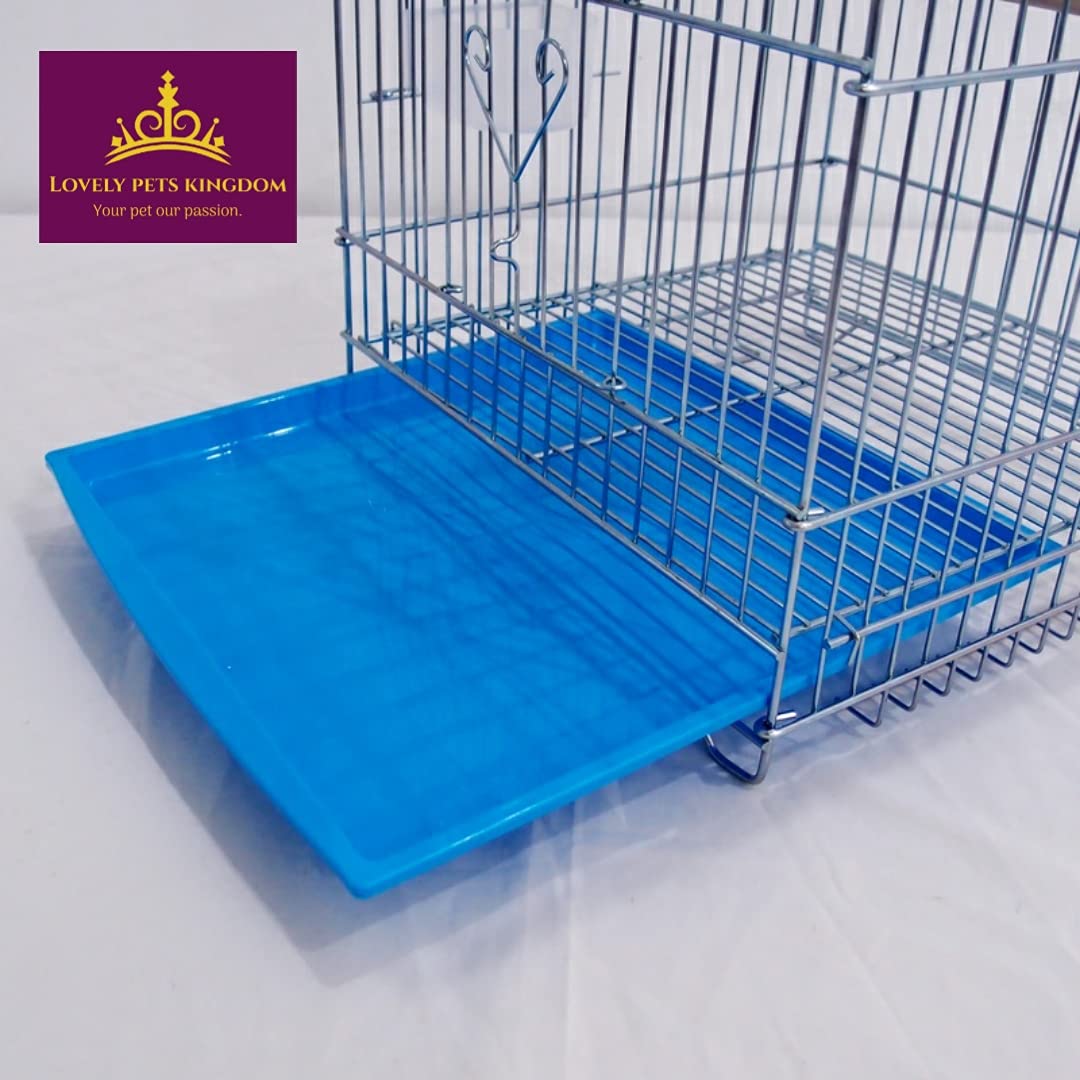 Lovely PET'S KINDOM-13.5" Zinc Bird cage for Cocktail, Parrot,Cuttlefish Bone Holder,with Cuttlefish Bone, 2cups,1perch Stick L:13.5", B:13.5", H:20"-Colors May Vary 2