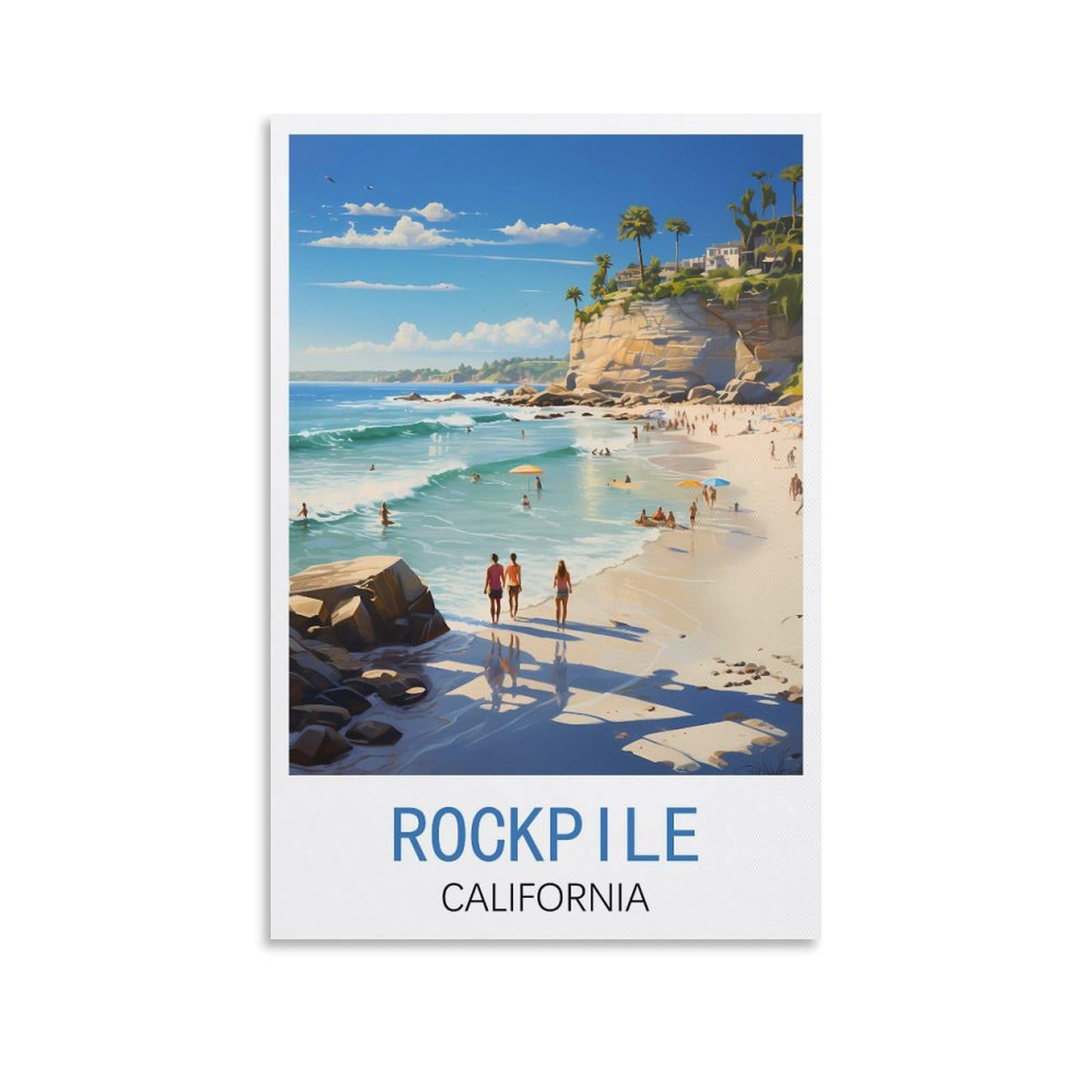 Vintage Metal Tin Sign Kitchen Bar Novelty Gift Metal Tin Wall Décor Sign Rockpile California Posters 30x30cm