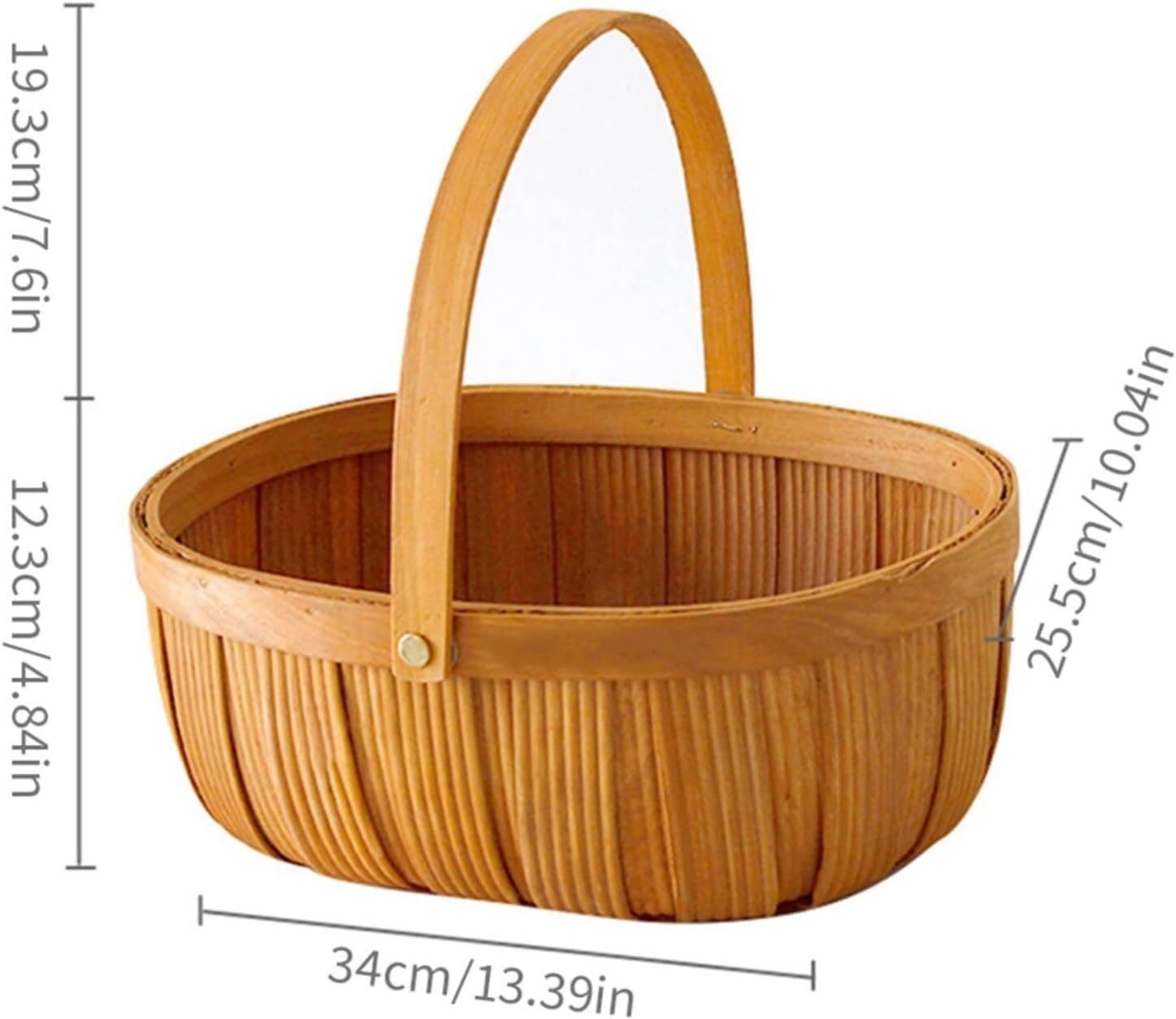 Cestino per il pane in vimini, fatto a mano, cestino da picnic in rattan con manico, supporto per servire cibo, organizer per pane e frutta, soluzione decorativa per riporre oggetti