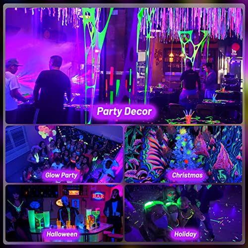 Yqnlifa 4 Pack Led Black Lights, Blacklight Bars With Plug+Switch+5Ft Cord, Light Up 22X22Ftx4,Blacklight For Glow Party, Fluorescent Poster, Body Paint, Halloween Decorations,Bedroom, Stage Lighting #TOP4