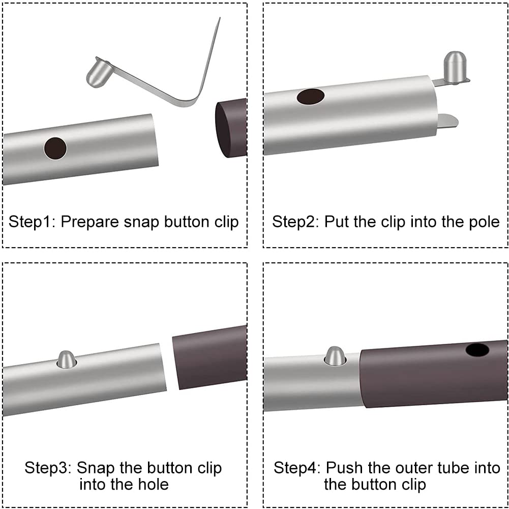 Clips de Resorte para Kayak,Clip de Resorte con Botón,Clip de Resorte para Kayak,Clip de Resorte Tienda,Kayak Paddle Tienda Primavera Botón a Presión Clips,para Paleta de Kayak o Tubo de Bloqueo