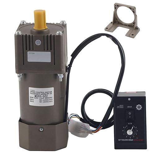 Miniatura 5 de Motor de engranaje eléctrico Walfront AC 220V 90W Motor de engranaje asíncrono monofásico de alto par de desaceleración velocidad ajustable