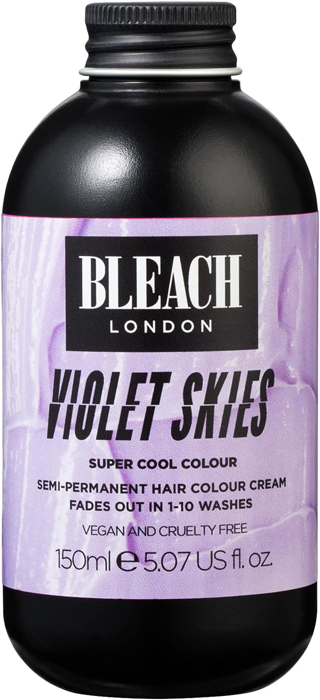 BLEACH LONDON Violet Skies Super Cool Color - Semi-Permanent Hair Color, Pastel Lilac, Vegan, Cruelty Free, Vibrant Temporary Hair Color Cream 5.07 fl .oz