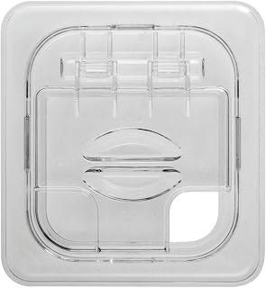 Cambro 60CWLN135 Camwear 1/6 Size Clear Flip Lid with Spoon Notch