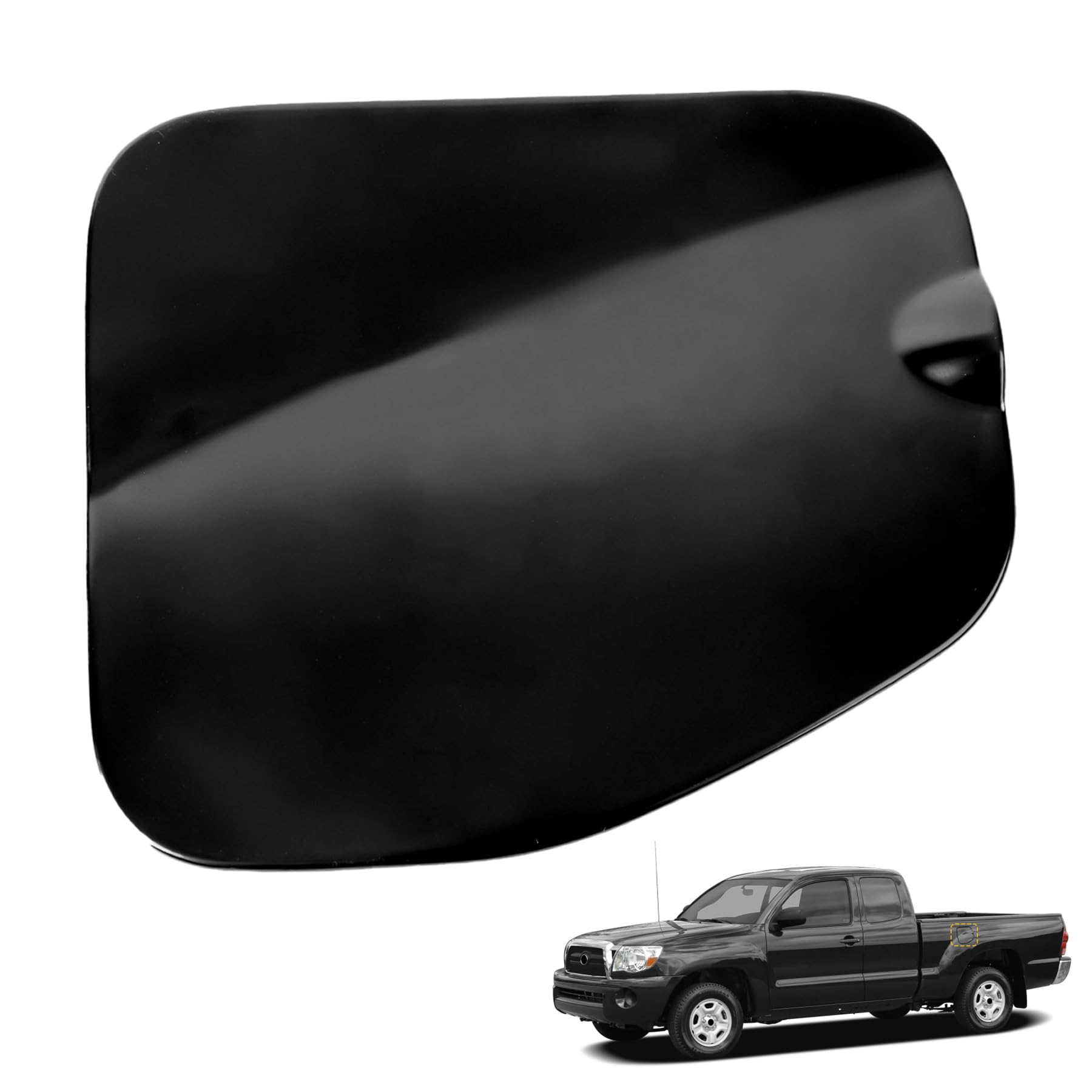 LHCDQSKCW Fuel Filler Lid Gas Tank Door Cover Trim Compatible with 2005-2015 Toyota Tacoma 6FT bed, Replaces 77305-04905