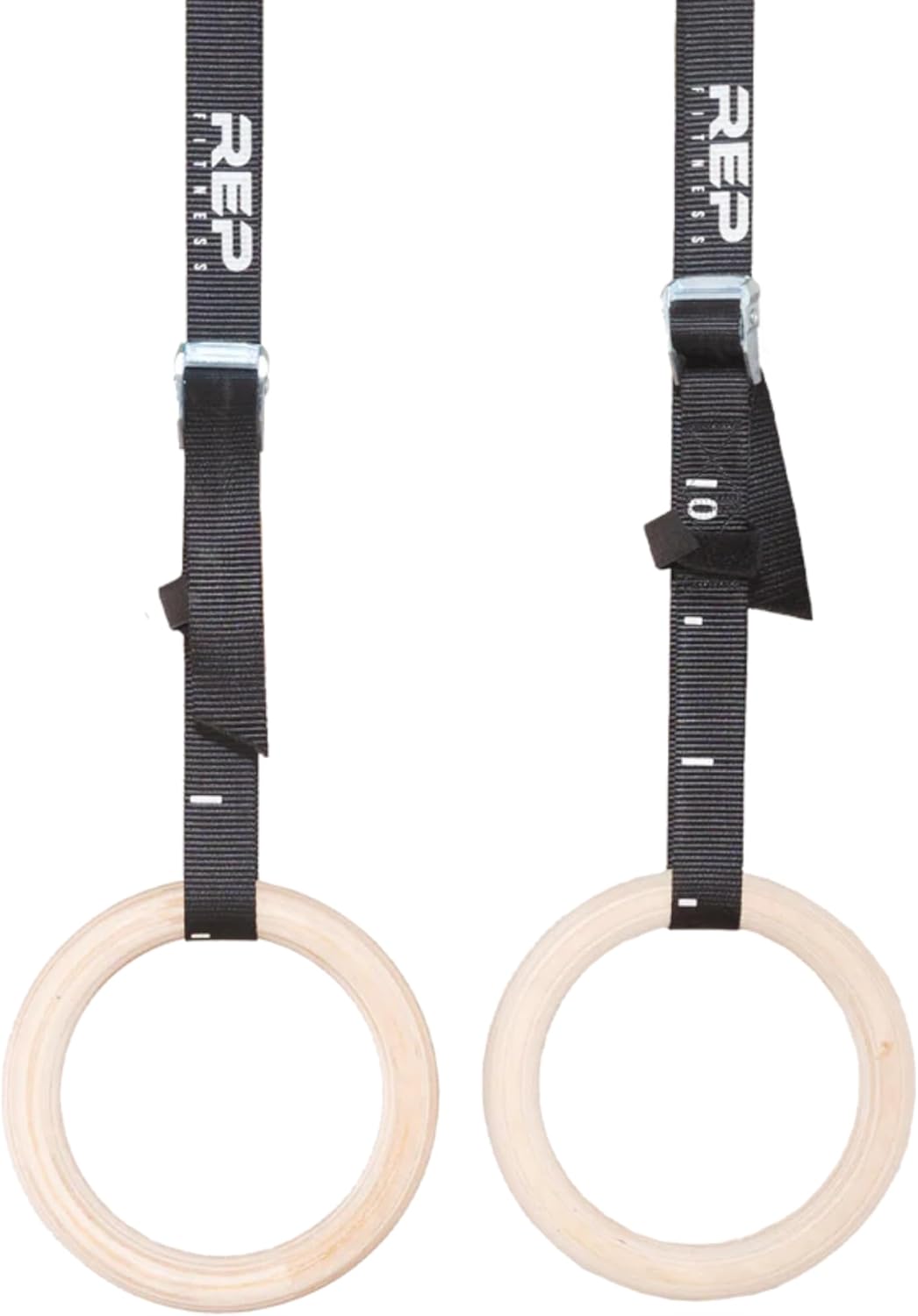 REP Fitness Wood Gymnastic Rings with Numbered Heavy Duty Adjustable Straps - Perfect for Cross-Training Workouts, Gymnastics and Conditioning