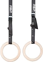 REP Fitness Wood Gymnastic Rings with Numbered Heavy-Duty Adjustable Straps - 600lb Capacity for CrossFit, Home Gym & Gymnastics