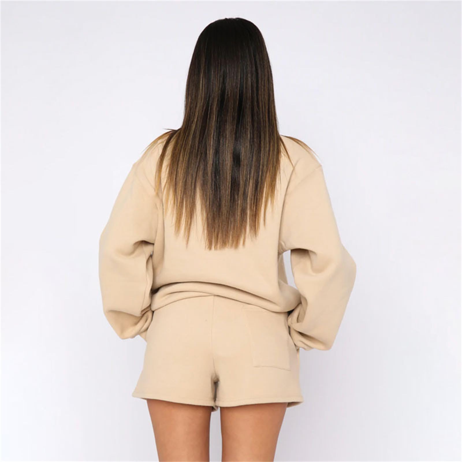 Suncolour Completo da Donna in Due Pezzi Felpa Pullover e Pantaloni da Jogging Tuta Calda Set di Tute Casual da Donna