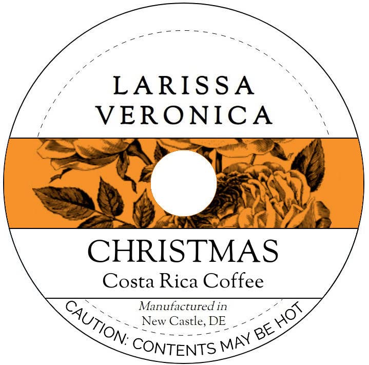 Christmas Costa Rica Coffee (Single Serve K-Cup Pods) (Gourmet, Naturally Flavored, Whole Coffee Beans) (12 pods, ZIN: 575439)