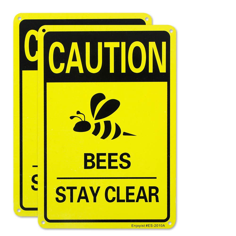 2 Pack Caution Enter At Your Own Risk Signs - 10x7 Inch Reflective Aluminum Safety Signs