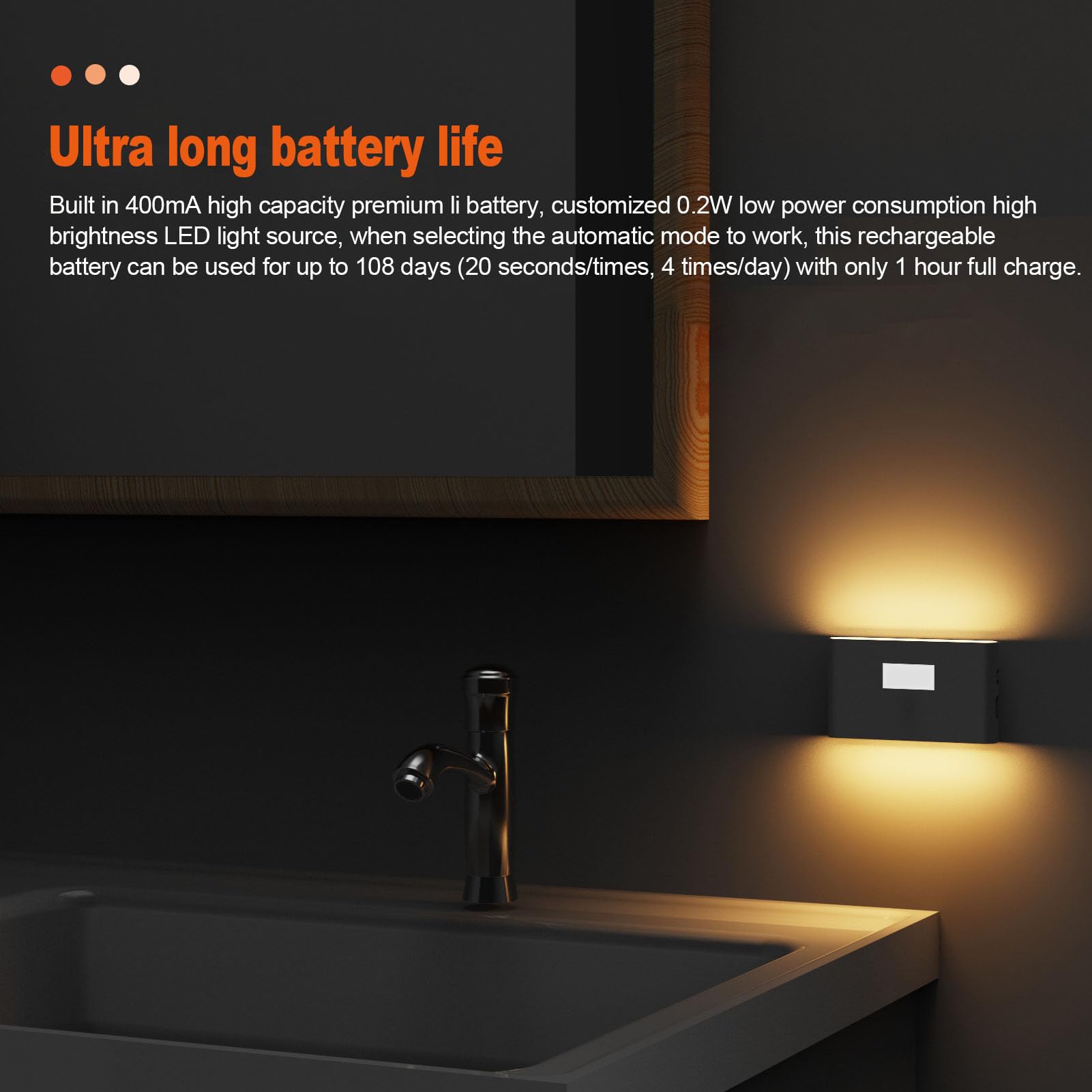 Fafeicy Luz Nocturna Magnética, Sensor de Movimiento e Iluminación de Doble Cara, Luz Nocturna Inalámbrica, Luz Cálida de 2700 K para Dormitorios, Escaleras y Pasillos