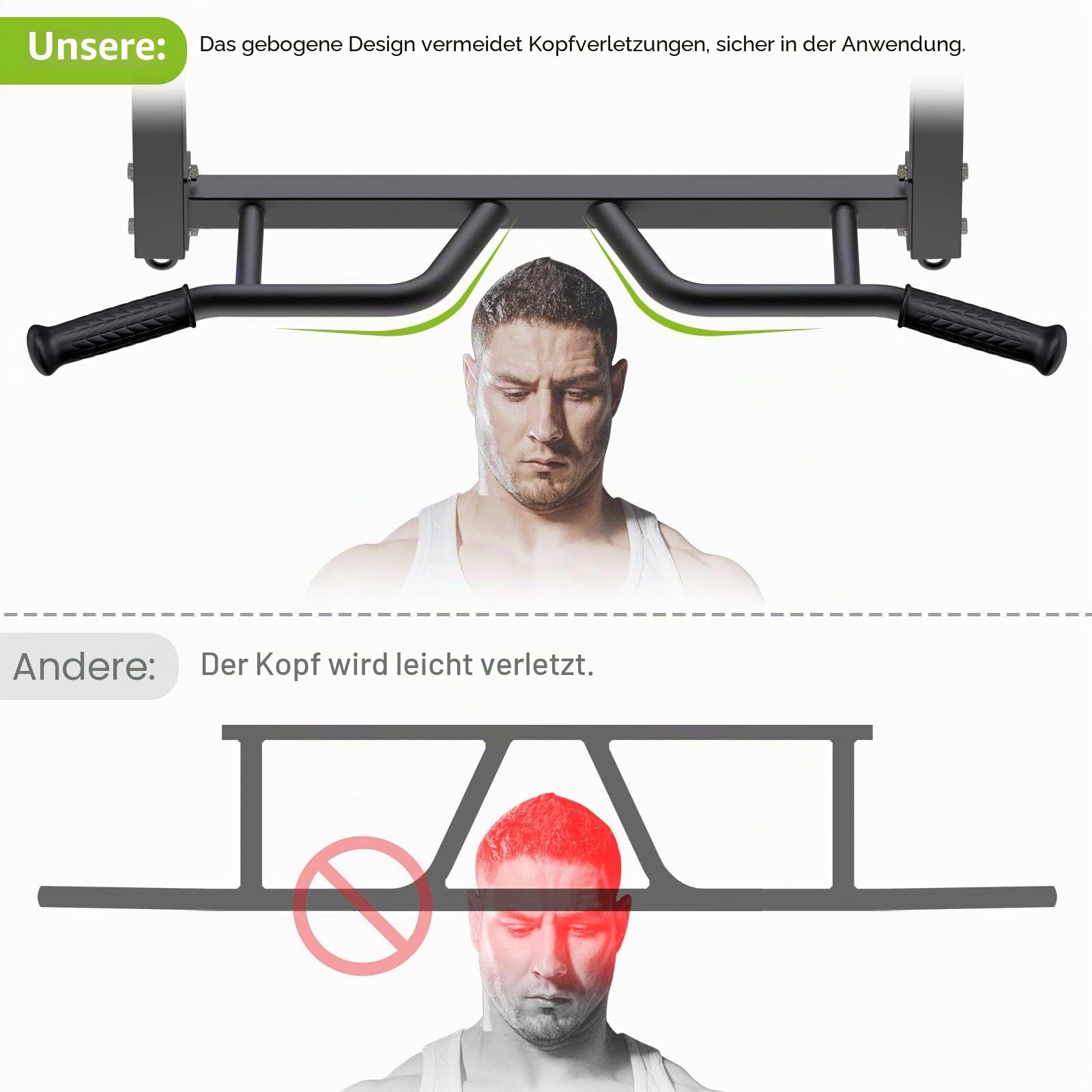 Kipika Multifunktionale Joist Mounted Pull Up Bar, 4 Stufen der Höhenverstellung, Multi-Winkel-Griff, Chin Up Bar Joist Mount, Home Gym Workout Krafttraining Ausrüstung